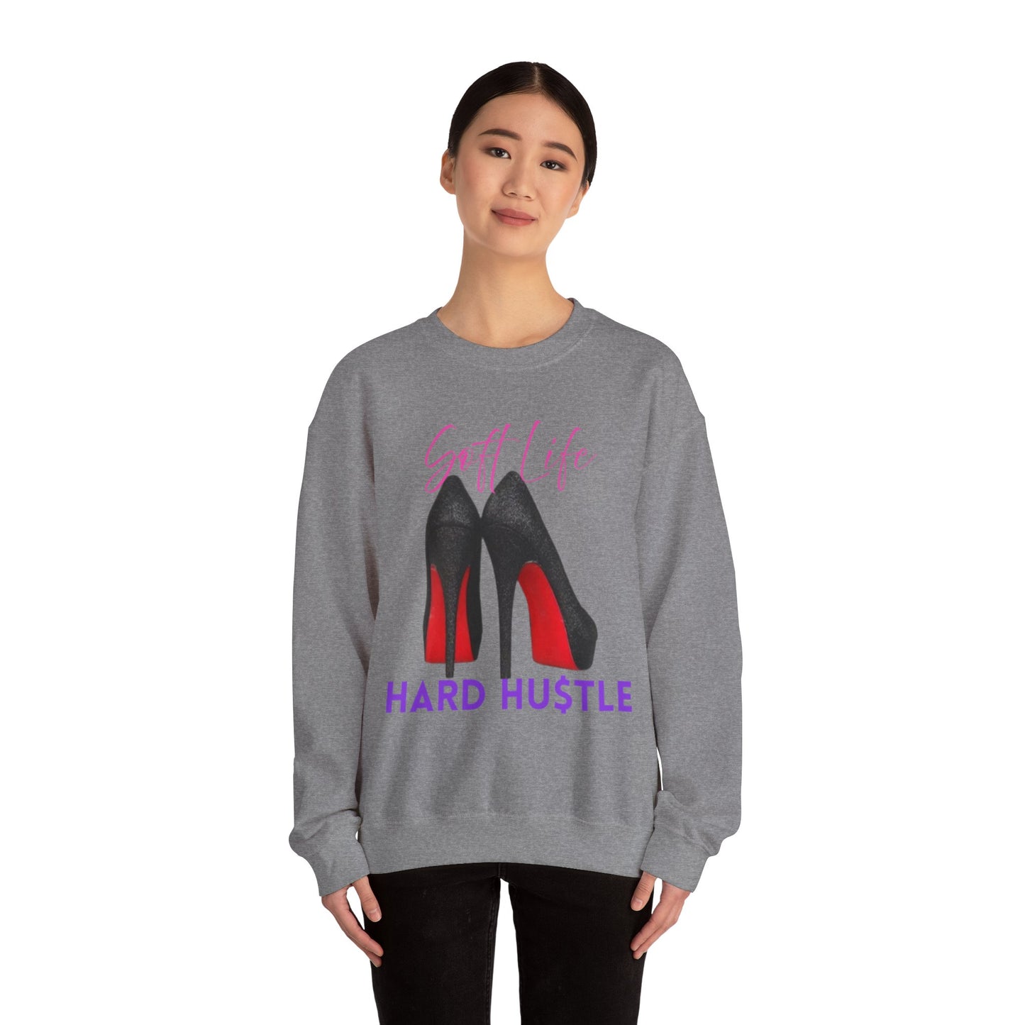 Soft Life Hustle Hard Sweatshirt, Chic Hustler Crewneck Sweatshirt - Soft Life, Hustle Vibes, Fashionable Gift for Entrepreneurs, Stylish Sweatshirt, Trendy Apparel, [...]