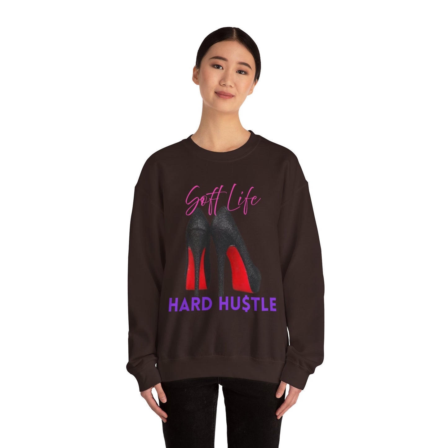 Soft Life Hustle Hard Sweatshirt, Chic Hustler Crewneck Sweatshirt - Soft Life, Hustle Vibes, Fashionable Gift for Entrepreneurs, Stylish Sweatshirt, Trendy Apparel, [...]