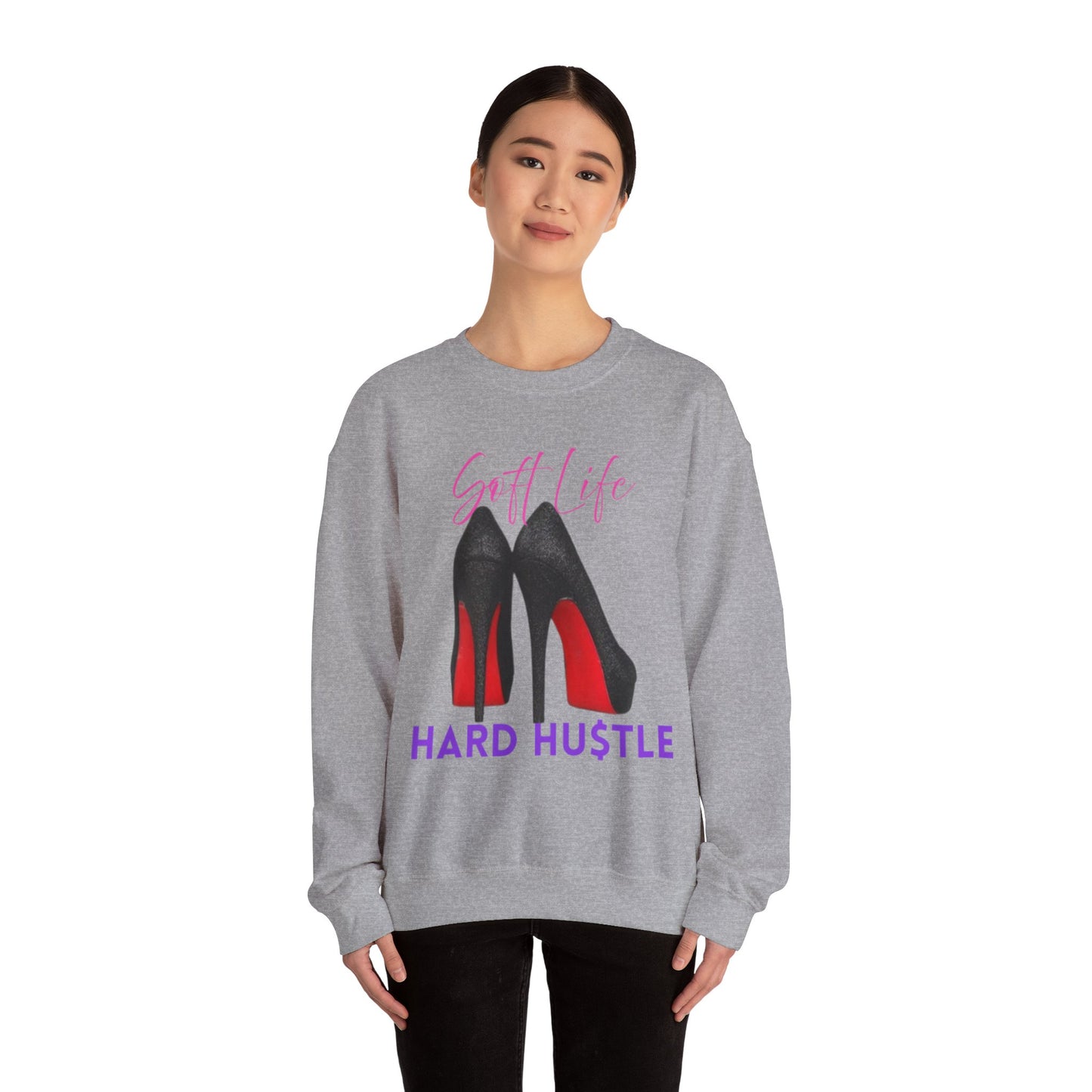 Soft Life Hustle Hard Sweatshirt, Chic Hustler Crewneck Sweatshirt - Soft Life, Hustle Vibes, Fashionable Gift for Entrepreneurs, Stylish Sweatshirt, Trendy Apparel, [...]