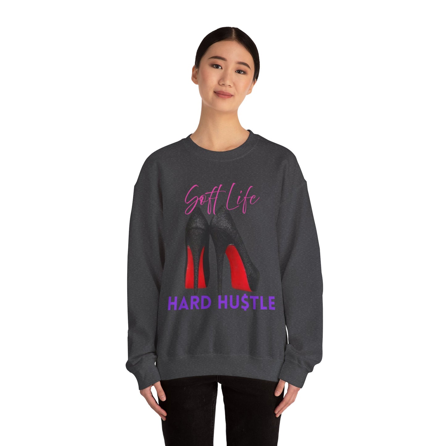 Soft Life Hustle Hard Sweatshirt, Chic Hustler Crewneck Sweatshirt - Soft Life, Hustle Vibes, Fashionable Gift for Entrepreneurs, Stylish Sweatshirt, Trendy Apparel, [...]