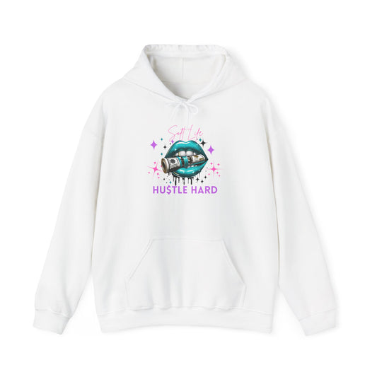 Hustle Hard Hoodie, Unisex Heavy Blend Sweatshirt, Motivational Apparel, Casual Streetwear, Gift for Entrepreneurs, Cozy Layering Piece