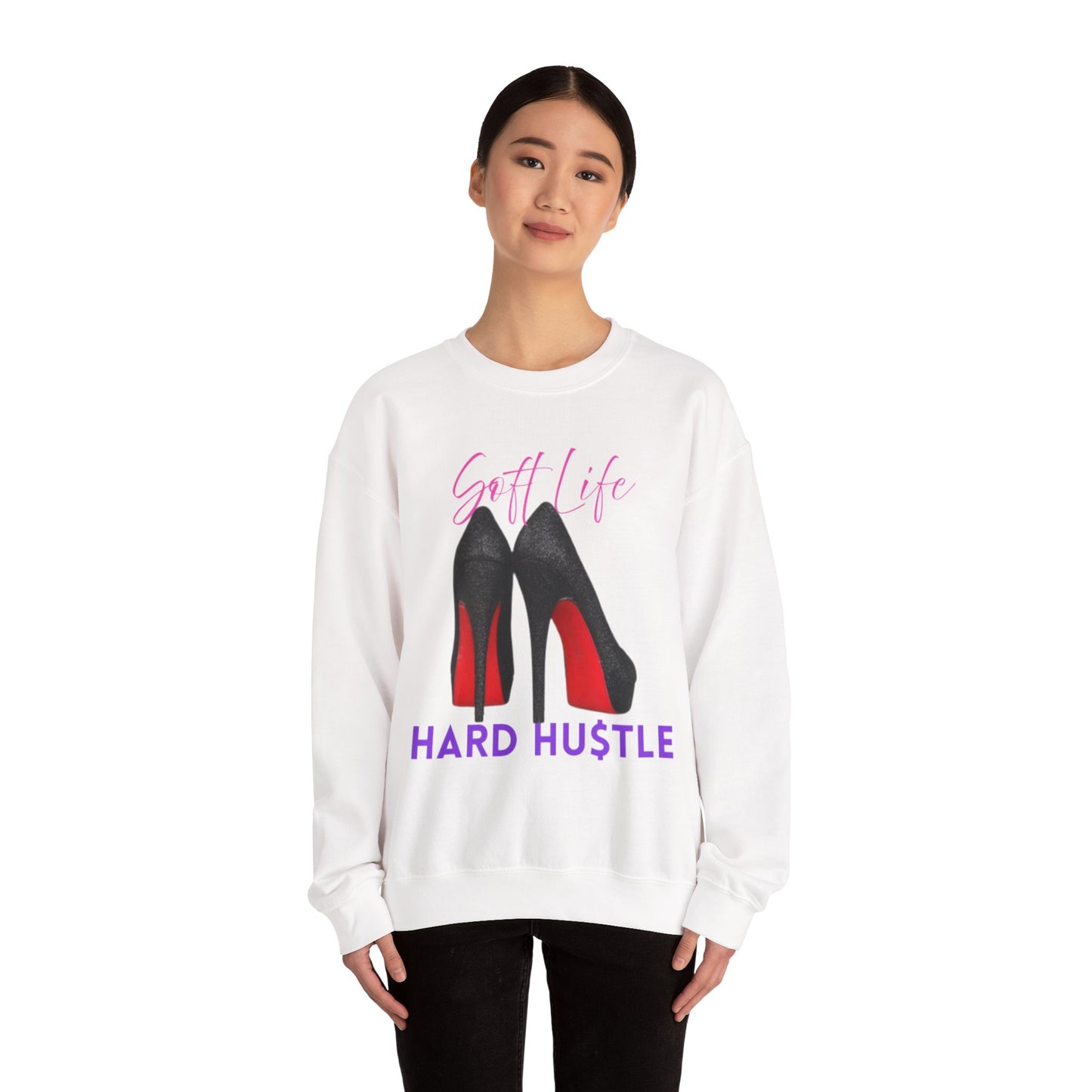 Soft Life Hustle Hard Sweatshirt, Chic Hustler Crewneck Sweatshirt - Soft Life, Hustle Vibes, Fashionable Gift for Entrepreneurs, Stylish Sweatshirt, Trendy Apparel, [...]