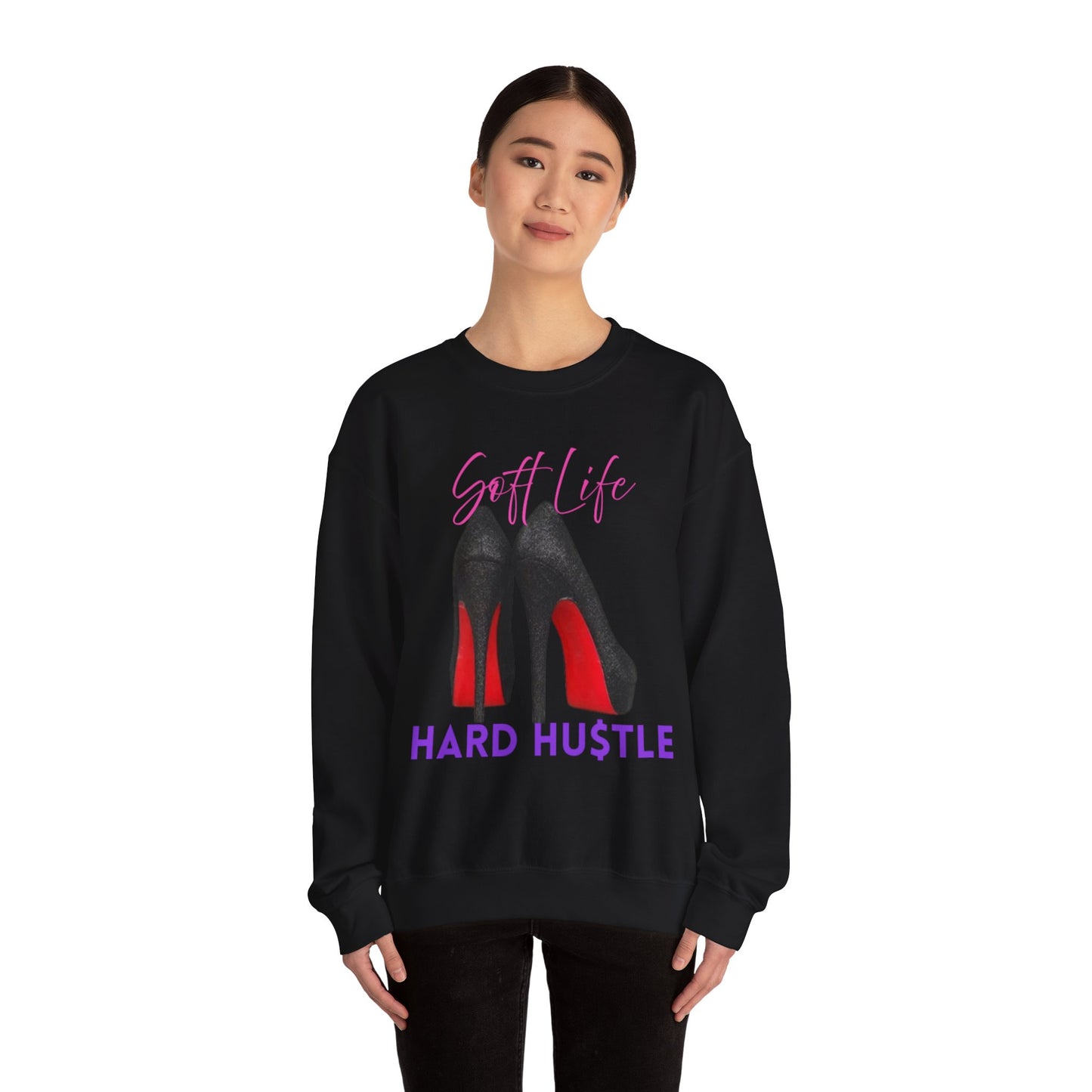 Soft Life Hustle Hard Sweatshirt, Chic Hustler Crewneck Sweatshirt - Soft Life, Hustle Vibes, Fashionable Gift for Entrepreneurs, Stylish Sweatshirt, Trendy Apparel, [...]