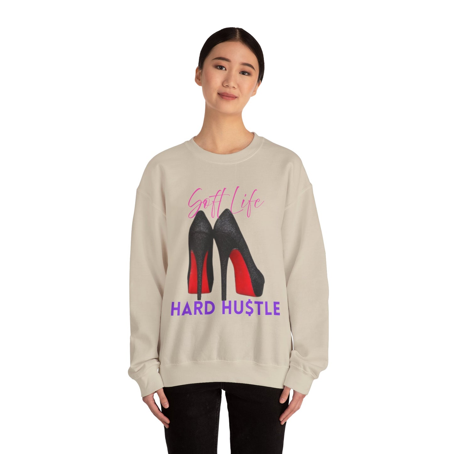 Soft Life Hustle Hard Sweatshirt, Chic Hustler Crewneck Sweatshirt - Soft Life, Hustle Vibes, Fashionable Gift for Entrepreneurs, Stylish Sweatshirt, Trendy Apparel, [...]